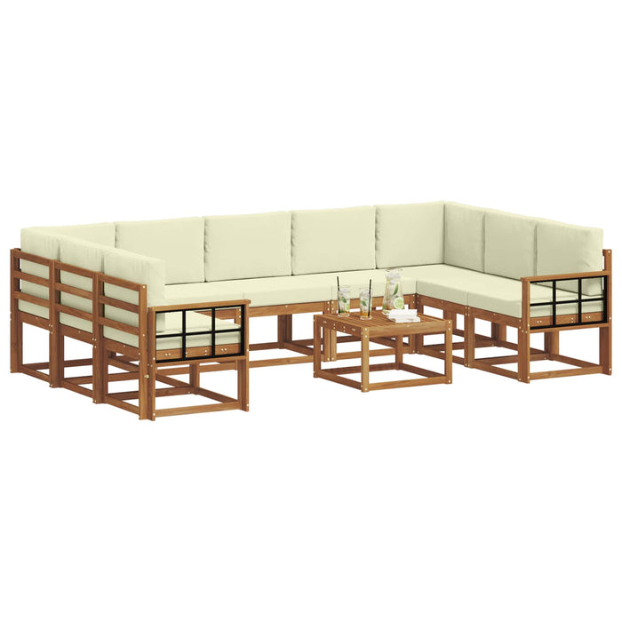 Set de canapele de exterior cu pernă 10 pcs Natural și Crem - WALTI WALTI