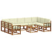 Set de canapele de exterior cu pernă 10 pcs Natural și Crem - WALTI WALTI