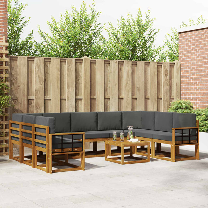 Set de canapele de exterior cu pernă 10 pcs Natural și Antracit - WALTI WALTI