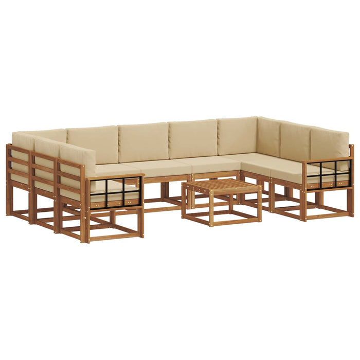 Set de canapele de exterior cu pernă 10 pcs Natural și Bej - WALTI WALTI