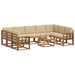 Set de canapele de exterior cu pernă 10 pcs Natural și Bej - WALTI WALTI