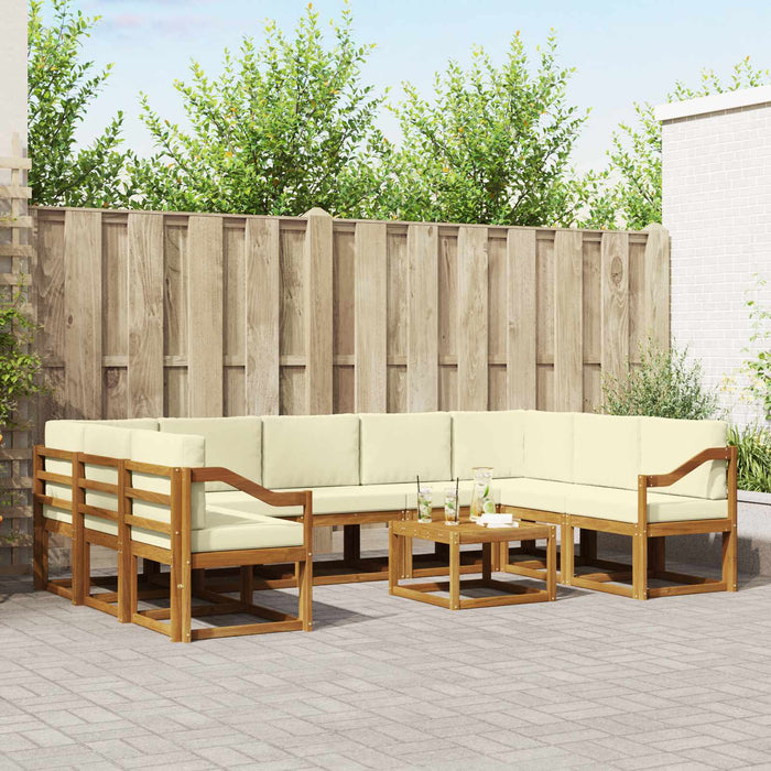 Set de canapele de exterior cu pernă 10 pcs Natural și Crem - WALTI WALTI