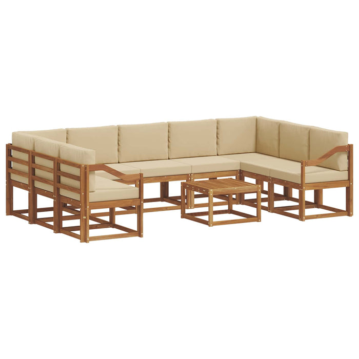 Set de canapele de exterior cu pernă 10 pcs Natural și Bej - WALTI WALTI