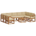 Set de canapele de exterior cu pernă 10 pcs Natural și Bej - WALTI WALTI