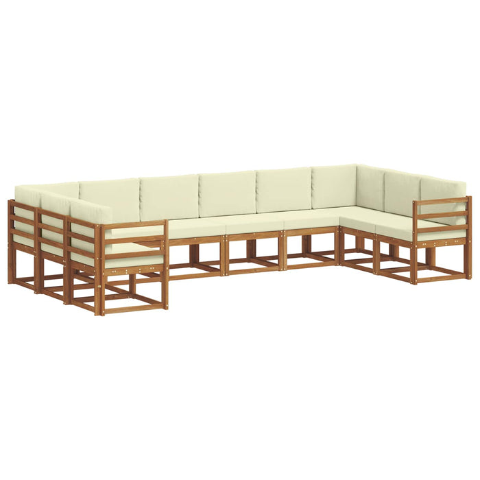 Set de canapele de exterior cu pernă 10 pcs Natural și Crem - WALTI WALTI