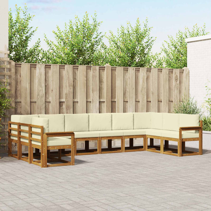 Set de canapele de exterior cu pernă 10 pcs Natural și Crem - WALTI WALTI