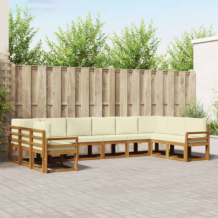 Set de canapele de exterior cu pernă 10 pcs Natural și Crem - WALTI WALTI