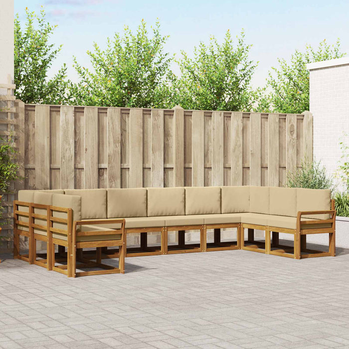 Set de canapele de exterior cu pernă 10 pcs Natural și Bej - WALTI WALTI