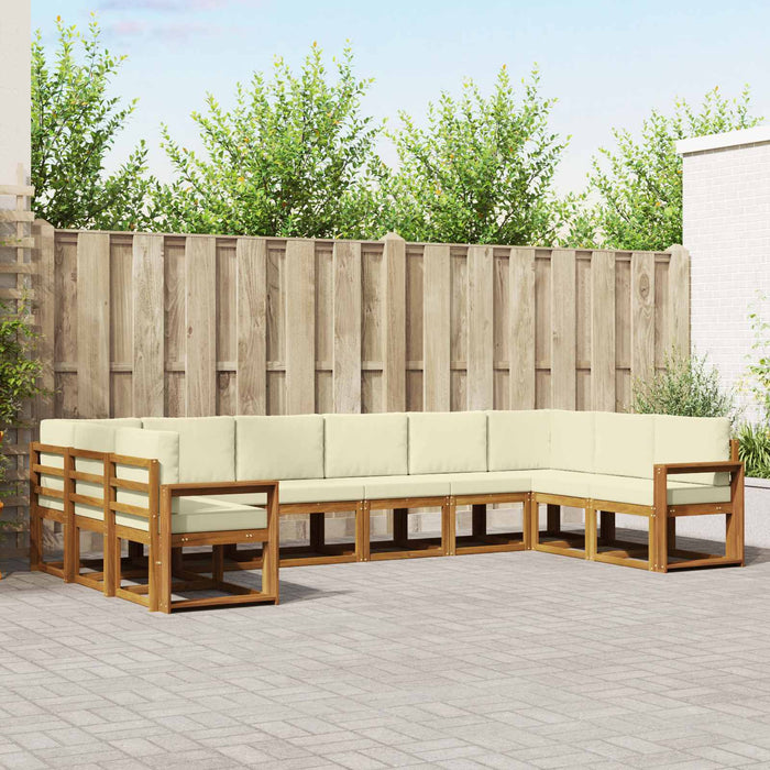 Set de canapele de exterior cu pernă 10 pcs Natural și Crem - WALTI WALTI