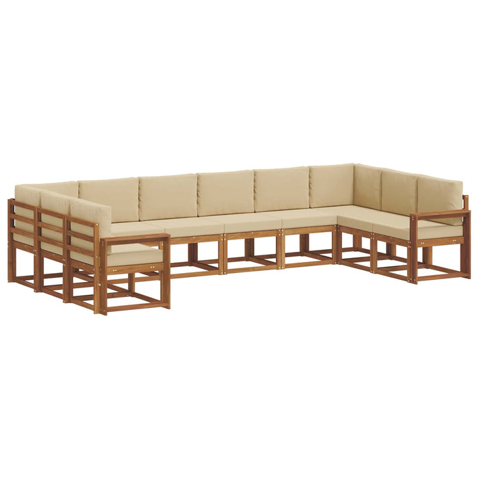 Set de canapele de exterior cu pernă 10 pcs Natural și Bej - WALTI WALTI