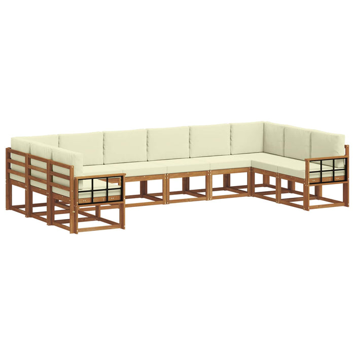 Set de canapele de exterior cu pernă 10 pcs Natural și Crem - WALTI WALTI
