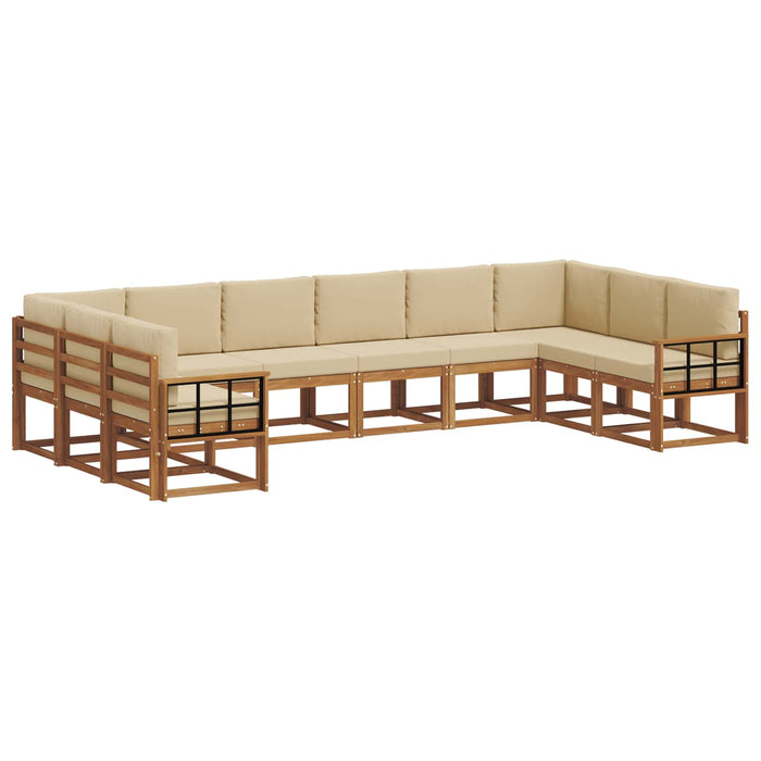 Set de canapele de exterior cu pernă 10 pcs Natural și Bej - WALTI WALTI
