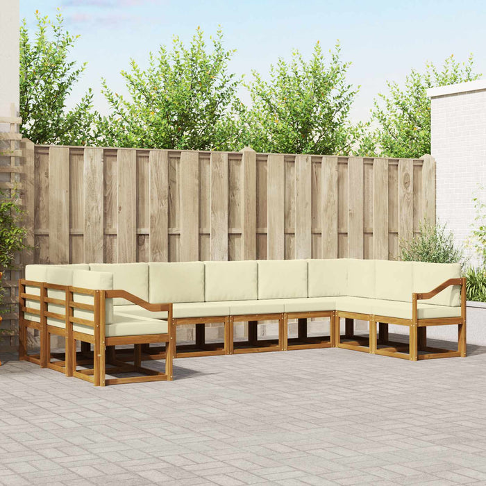 Set de canapele de exterior cu pernă 10 pcs Natural și Crem - WALTI WALTI