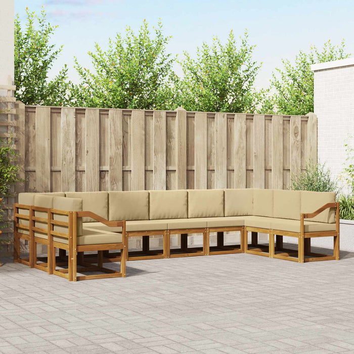 Set de canapele de exterior cu pernă 10 pcs Natural și Bej - WALTI WALTI