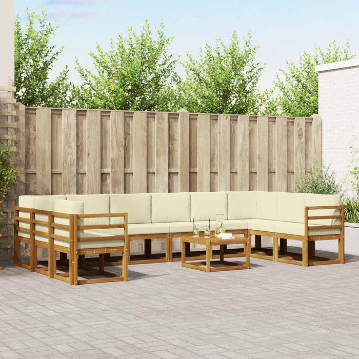 Set de canapele de exterior cu pernă 11 pcs Natural și Crem - WALTI WALTI