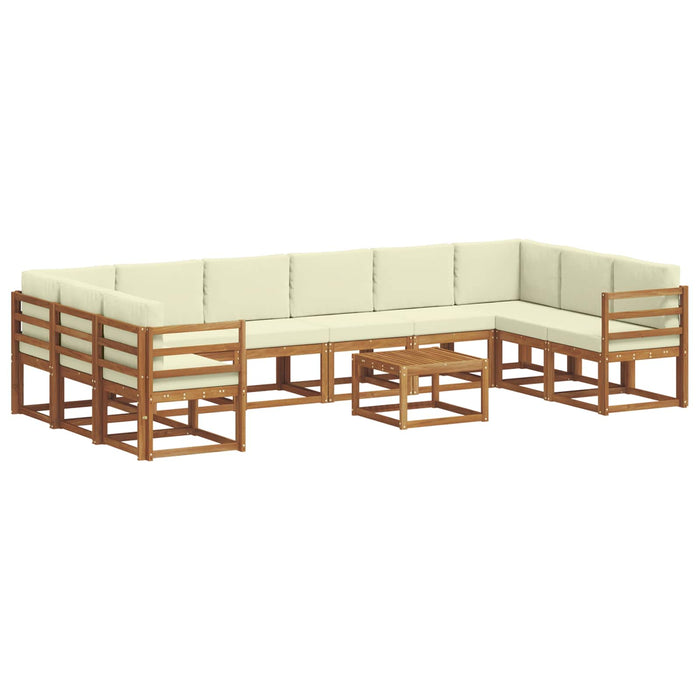 Set de canapele de exterior cu pernă 11 pcs Natural și Crem - WALTI WALTI