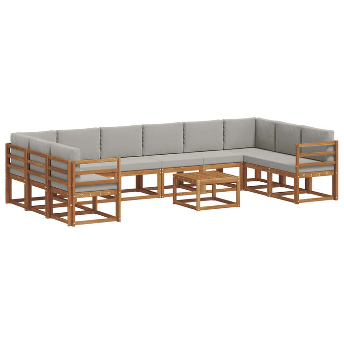 Set de canapele de exterior 11 pcs Gri natural și deschis - WALTI WALTI