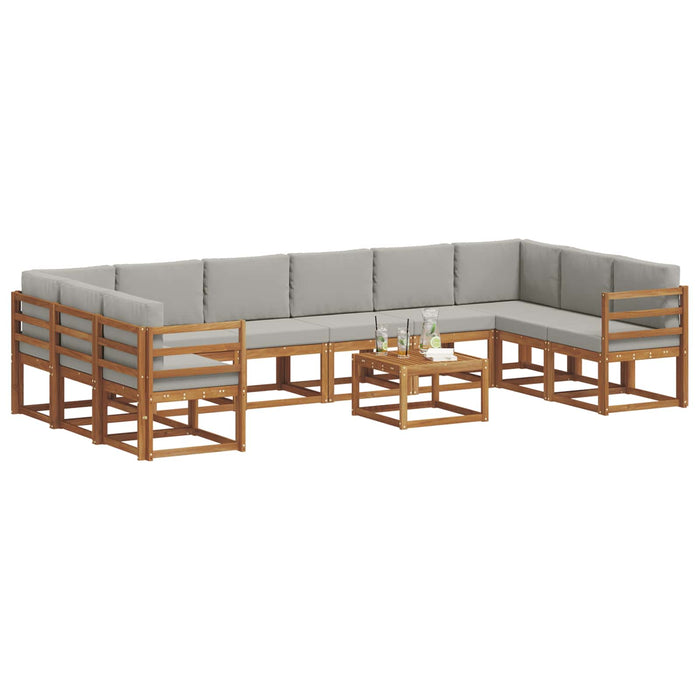 Set de canapele de exterior 11 pcs Gri natural și deschis - WALTI WALTI