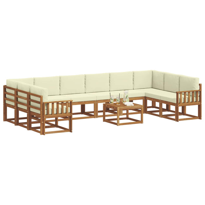 Set de canapele de exterior cu pernă 11 pcs Natural și Crem - WALTI WALTI