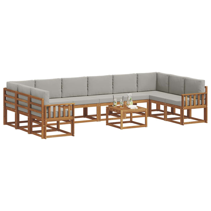Set de canapele de exterior 11 pcs Gri natural și deschis - WALTI WALTI