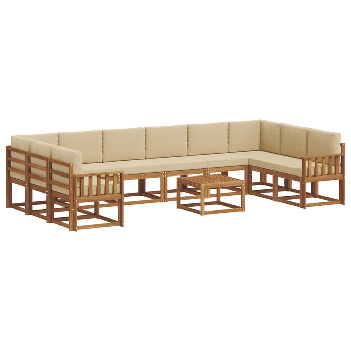 Set de canapele de exterior cu pernă 11 pcs Natural și Bej - WALTI WALTI