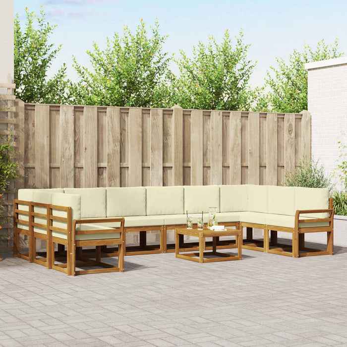 Set de canapele de exterior cu pernă 11 pcs Natural și Crem - WALTI WALTI