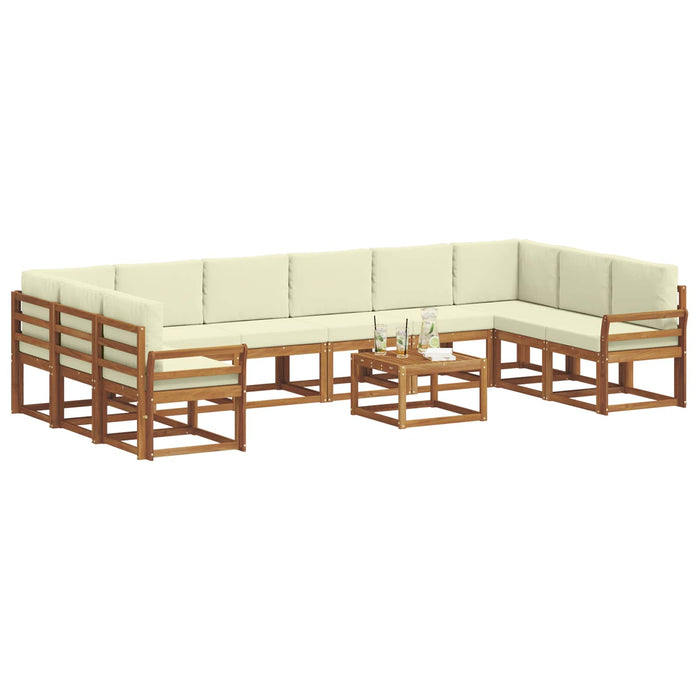 Set de canapele de exterior cu pernă 11 pcs Natural și Crem - WALTI WALTI