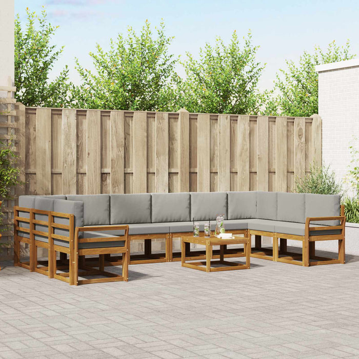Set de canapele de exterior 11 pcs Gri natural și deschis - WALTI WALTI