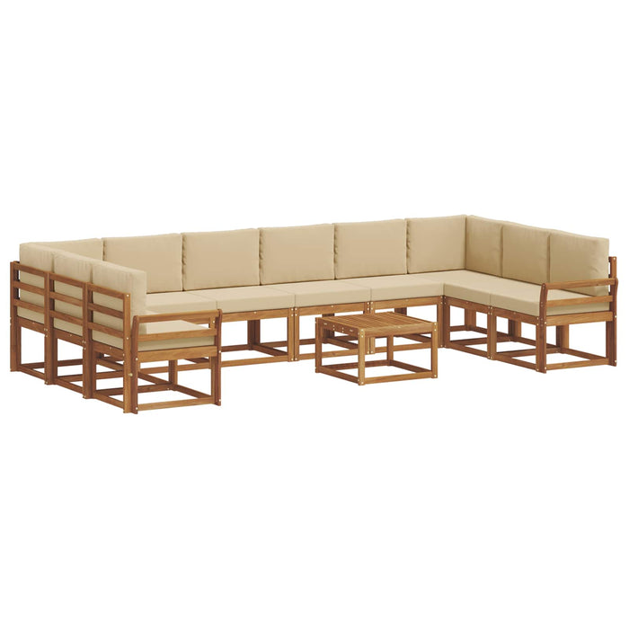 Set de canapele de exterior cu pernă 11 pcs Natural și Bej - WALTI WALTI
