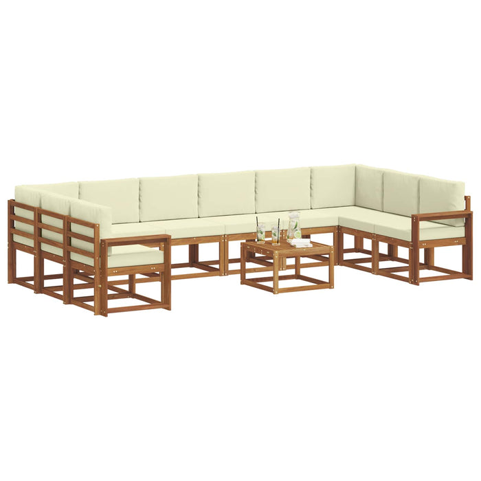 Set de canapele de exterior cu pernă 11 pcs Natural și Crem - WALTI WALTI