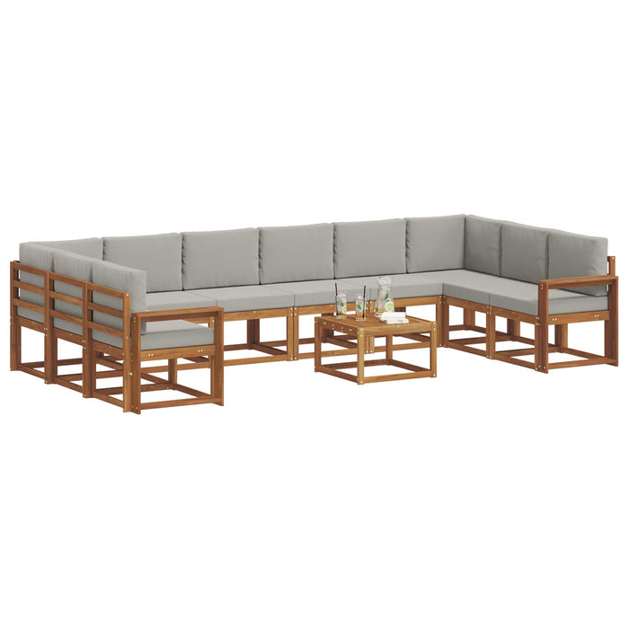 Set de canapele de exterior 11 pcs Gri natural și deschis - WALTI WALTI
