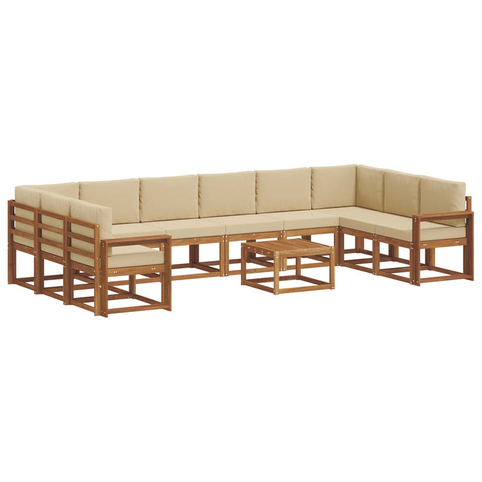 Set de canapele de exterior cu pernă 11 pcs Natural și Bej - WALTI WALTI
