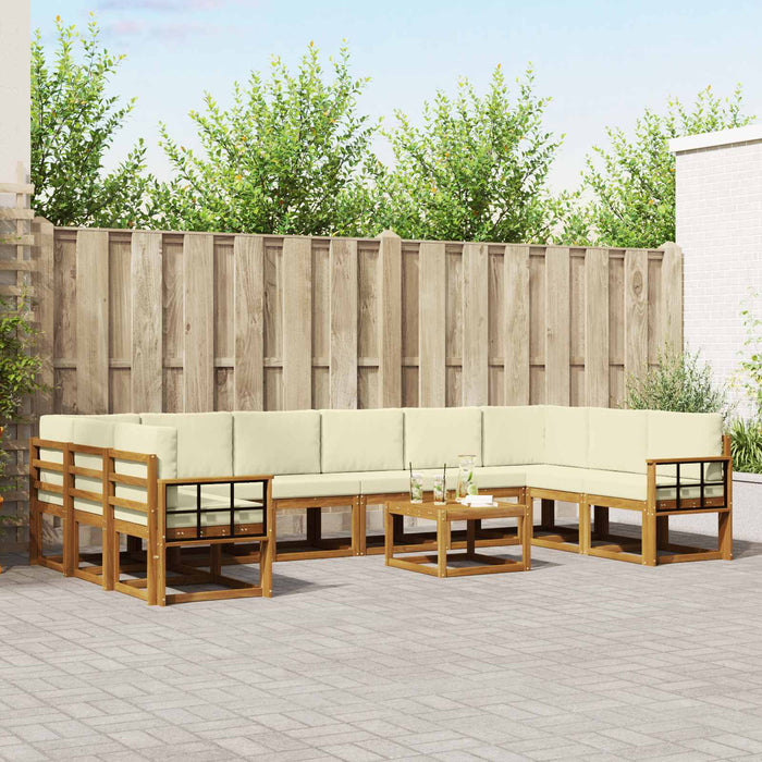 Set de canapele de exterior cu pernă 11 pcs Natural și Crem - WALTI WALTI
