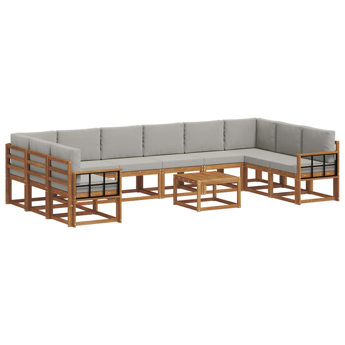 Set de canapele de exterior 11 pcs Gri natural și deschis - WALTI WALTI