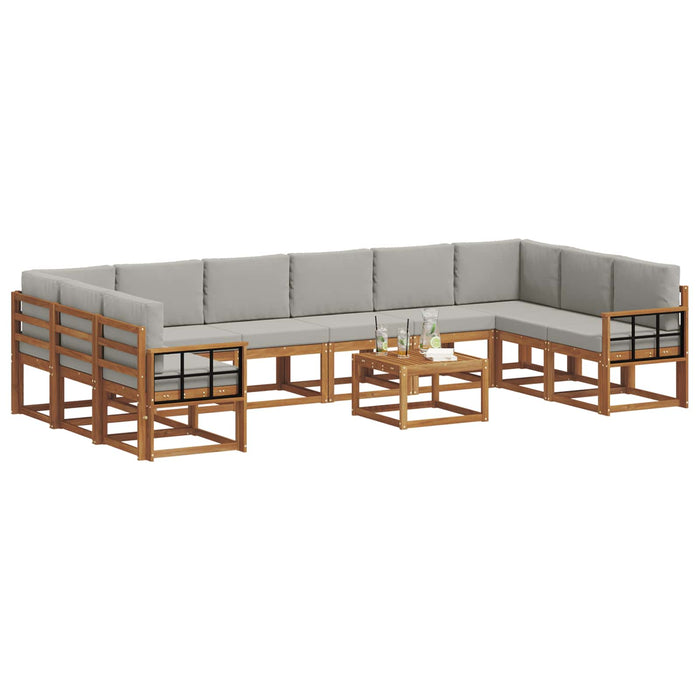 Set de canapele de exterior 11 pcs Gri natural și deschis - WALTI WALTI