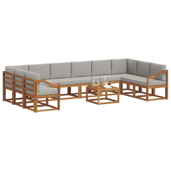 Set de canapele de exterior 11 pcs Gri natural și deschis - WALTI WALTI