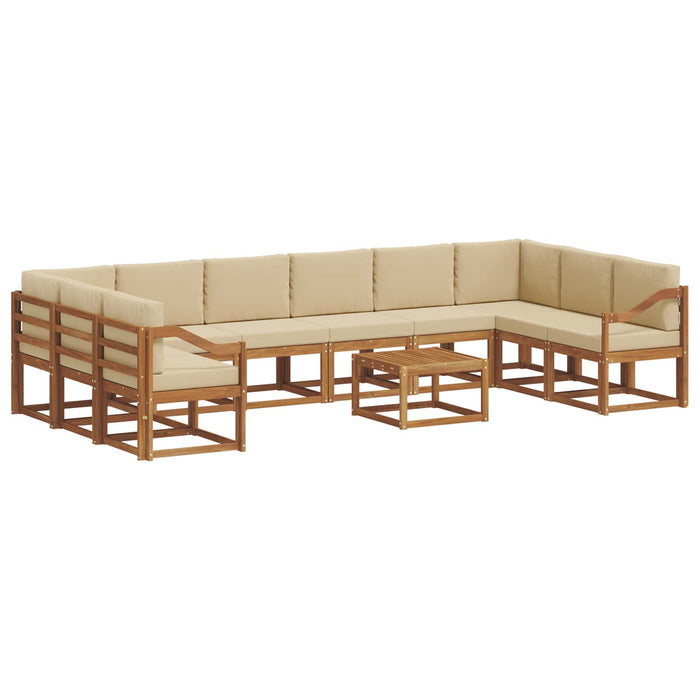 Set de canapele de exterior cu pernă 11 pcs Natural și Bej - WALTI WALTI