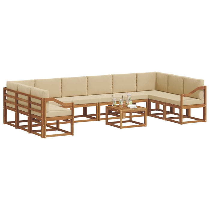 Set de canapele de exterior cu pernă 11 pcs Natural și Bej - WALTI WALTI