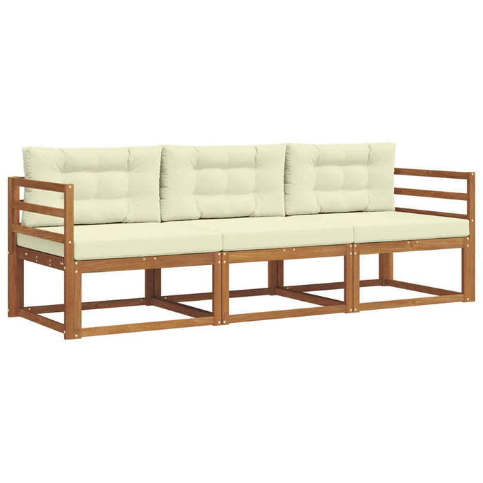 Set de canapele de exterior cu pernă 3 pcs Natural și Crem - WALTI WALTI