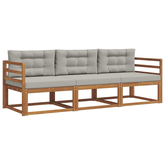 Set de canapele de exterior 3 pcs Gri natural și deschis - WALTI WALTI