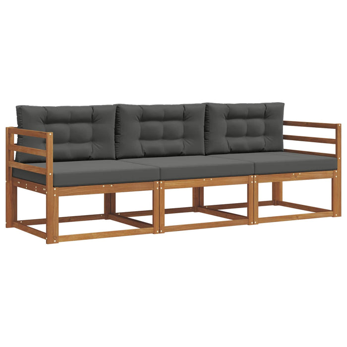 Set de canapele de exterior cu pernă 3 pcs Natural și Antracit - WALTI WALTI