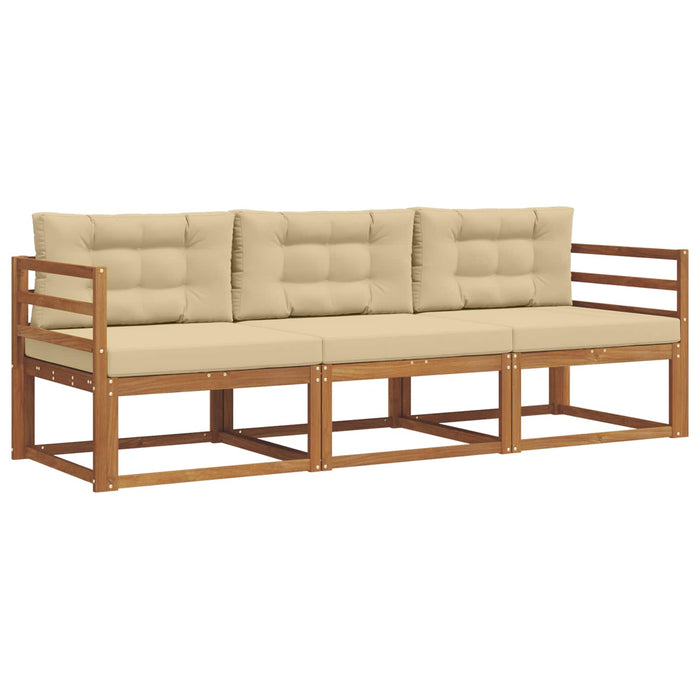 Set de canapele de exterior cu pernă 3 pcs Natural și Bej - WALTI WALTI