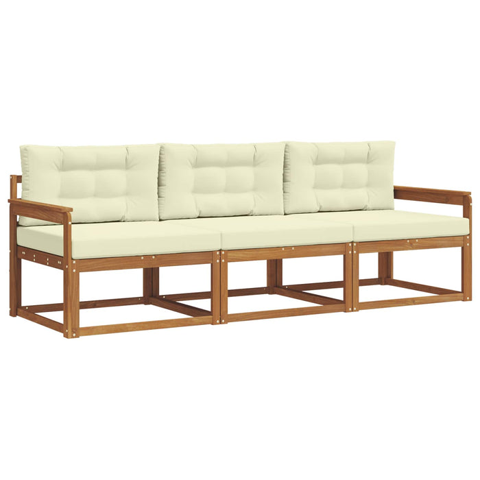 Set de canapele de exterior cu pernă 3 pcs Natural și Crem - WALTI WALTI
