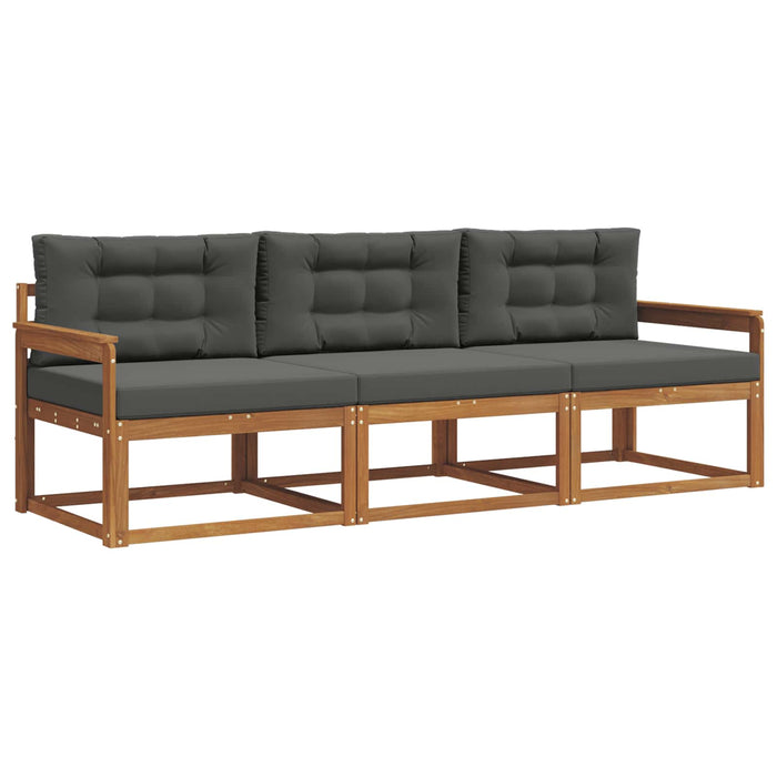 Set de canapele de exterior cu pernă 3 pcs Natural și Antracit - WALTI WALTI