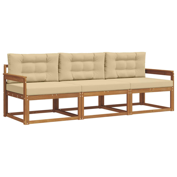 Set de canapele de exterior cu pernă 3 pcs Natural și Bej - WALTI WALTI