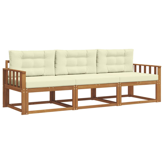 Set de canapele de exterior cu pernă 3 pcs Natural și Crem - WALTI WALTI