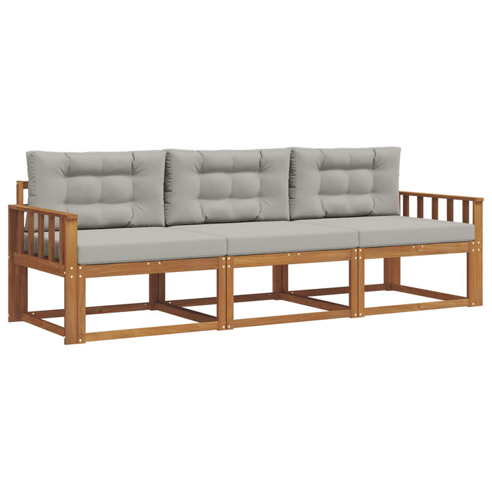 Set de canapele de exterior 3 pcs Gri natural și deschis - WALTI WALTI