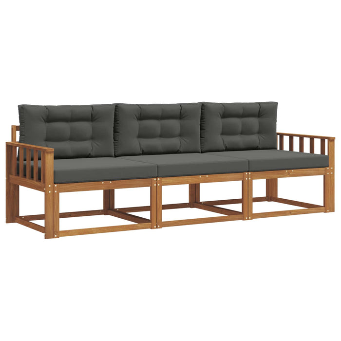 Set de canapele de exterior cu pernă 3 pcs Natural și Antracit - WALTI WALTI
