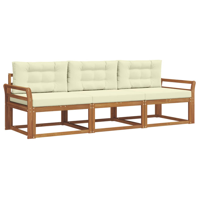 Set de canapele de exterior cu pernă 3 pcs Natural și Crem - WALTI WALTI