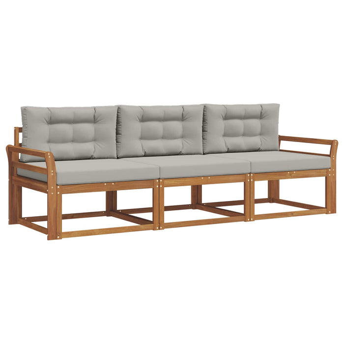 Set de canapele de exterior 3 pcs Gri natural și deschis - WALTI WALTI